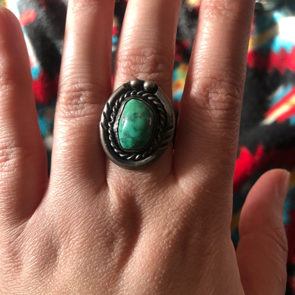 vintage sterling silver turquoise ring